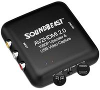 SoundBeast Convertidor y grabador AV a HDMI 2.0 - AV RCA compuesto a HDMI 1080P TV Upscaler - para VCR, VHS, DVD, videocámara, Hi8, Gaming - Relación de aspecto 4:3 - Captura de video USB