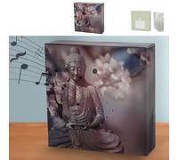 Soundbox Buddha Sensor de movimiento, 12 x 12 x 3,5 cm, cartón de plástico, sonido de meditación regulable (1 caja de sonido Buda)