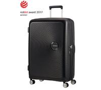American Tourister Soundbox Maleta Trolley Grande, 77 cm | Negro Bass, maleta rígida ampliable, 77H x 51.5W x 29.5D cm, 97/110 L, 4.2 kg, con candado TSA