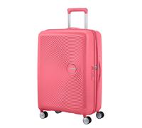 American Tourister Soundbox Maleta trolley grande, 67 cm | Coral Soleado, maleta rígida ampliable, 67H x 46W x 29D cm, 71.5/81 L, 3.7 kg, con candado TSA