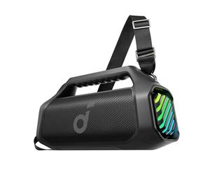 soundcore Boom 2 Pro - Altavoz para Exteriores (140 W, 2+2 Canales, BassUp 2.0, 20 h, Carga rápida, IP68, Resistente al Polvo y al Agua, Luces RGB, USB-C, Banco de energía, BT 5.3, Altavoz portátil