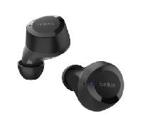 Belkin auriculares True Wireless SoundForm Bolt, inalámbricos con 28 horas de autonomía y modo mono, resistencia IPX4 frente al agua y el sudor, Bluetooth, micrófono, para iPhone, Galaxy y otros