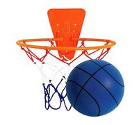 Soundless Basketball - Quiet Basketball and hoopps Set, No Sound Basketballs Indoor with Hoop No Noise Sport Ball, Soft Bounce Equipment for Home Gym Apartment, Doors or Walls Mounted