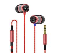 SoundMAGIC E10 - Auriculares intrauditivos con Cable, Sonido, conexión de 3.5mm, diseño Anti-enredos, compatibles con móviles/PC/Tablets, Color Rojo