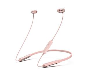 SoundMAGIC E11BT Auriculares Bluetooth con Banda para el Cuello Auriculares Inalambricos Deportivos con Cable HiFi estéreo con Micrófono con Aislamiento de Ruido Rosa
