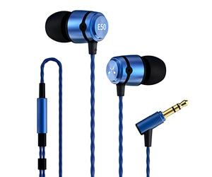SoundMAGIC E50 - Auriculares intrauditivos con Cable, Graves potentes, Sonido de Alta definición, conexión de 3.5mm, diseño Anti-enredos, compatibles con móviles/PC/Tablets, Color Azul
