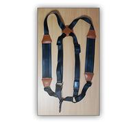 Soundman® Correa ajustable para Saxófono - Arnés con Mosquetón robusto Saxofón Cinturón Cuero Piel (Talla XL: >190 cm)