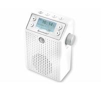 Soundmaster DAB60WE - Radio Portatil Pequeña con Radio Dab Plus/FM-RDS, Radio Bluetooth, 20 Emisoras Presintonizadas, Detector de Movimiento, Resistente a Salpicaduras IPX4