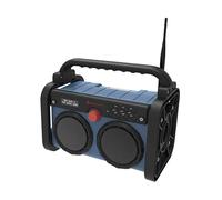 Soundmaster DAB85BL Radio Estéreo para obras de jardín, radio digital DAB+ UKW-RDS, Bluetooth, batería de ion de litio IP44, resistente al polvo y salpicaduras