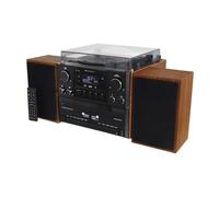 Soundmaster MCD5550SW Sistema estéreo Dab+ Doble Casete Bluetooth CD MP3 Tocadiscos USB codificación digitalización, Color:Braun