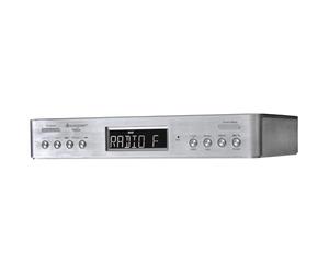 soundmaster UR2045 Under Cabinet Bluetooth/FM/DAB/DAB+ Kitchen Radio with LED Lighting, Dual Alarm & Cooking Timer - Silver