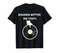 Sounds Better On Vinyl Retro LP EP DJ reproductor de discos Camiseta