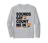 Sounds Gay Count Me In Heart Rainbow LGBTQ+ Pride Month Manga Larga