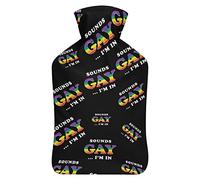 Sounds Gay I'm in - Botella de agua de goma con cubierta de felpa suave, bolsa de agua caliente para invierno, manos y pies, protección contra el frío, 1000 ml