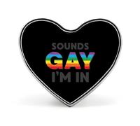 Sounds Gay I'm in Heart - Pin de solapa esmaltado para mochila, broches, insignia, joyería, estética, chaquetas, sombreros, decoración artística