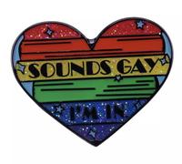 Sounds Gay I'm In Rainbow Flag Glitter LGBTQ Pride Books Heart - Pin esmaltado de 1.25 pulgadas, 1.25 Inches, Esmalte, Esmalte