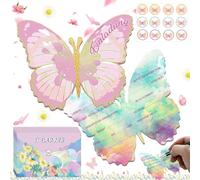 SoundZero 12 Piezas Tarjetas de Invitación Mariposa, Invitaciones Fiesta Cumpleaños de Mariposas, invitaciones de fiesta mariposa, invitación de cumpleaños infantiles mariposas(Con Sobres y Pegatinas)