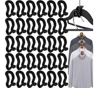 SoundZero 30 Piezas Ganchos de Conexión para Perchas, Mini Ganchos para Colgar la Ropa, Ganchos para Ropa Ganchos Conectores, Ganchos para Colgar Ahorra Espacio Flocado, Ganchos de Conexión