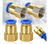 SoundZero 4 Piezas Conector neumático de calidad industrial, PC8-04 liberación rápida de la conexión de tubería de aire, Push In Connect Racor Neumático, Accesorios Aire de Empuje Recto (8mm,PT1/2)