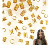 SoundZero 50 Piezas Dreadlocks de Trenza de Pelo Clips, Espiral Estilos Accesorios para Pelo Trenzas, Accesorios Pelo DoradoAnillos de Pelos, Dreadlocks de Bobina de Pelo, Dreadlocks Accesorios