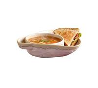 Soup And Bread Bowl Combo - Stackable Ceramic Space Saving Dinnerware | Soup And Salad Plate Combo Perfect for Family Meals Tea Daily Kitchen Home Salad Serving