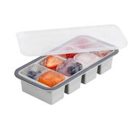 Soup Cubes Freezer Tray - Portion Storage Mold for Broth Meal Prep | Food Grade Silicone with Leak Resistant Lid, Stackable Square Compartments, Freezing Organizer for Kitchen Use 5.71×11.61×2.36in