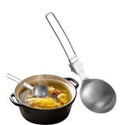 Soup Spoon, Cooking Utensil, 7.68x2.36 Inches Compact Size Foldable Anti Scalding Stainless Steel Tool, Buffet Spoon for Outdoor, Travel Use, Rv, Bbq and Picnic