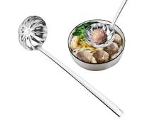 Soup Spoon - Cuchara de acero inoxidable para soup | Cucharas de servir | Cucharas de cocina para cocina | Ruffle Shape Ergonómico Grip Ladle Heat Resistant Utensilio para Hot Pot Chinese Cuisine Meal