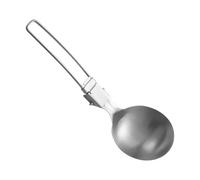 Soup Spoon, Metal Spoon Foldable Soup Ladle, Non-Slip Handle Meal Prep Tool with Deep Bowl Design, Compact Outdoor Utensil Cookware for Travel, RV, Kitchen Use, Hiking, Picnic