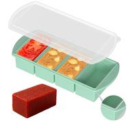 Souper Cube - Molde de silicona con tapa, dosificador de 1 taza para sopa, papilla de bebé, caldo y cazuelas, sin BPA, apilable para preparación de alimentos, color verde menta