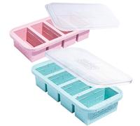 Souper Cubes Bandeja de silicona para congelador de 1 taza con tapa, recipiente fácil de preparar comidas y solución de almacenamiento de cocina, moldes de silicona para almacenamiento de sopa y