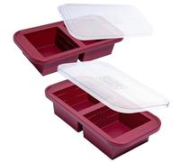 Souper Cubes Bandeja de silicona para congelador de 2 tazas con tapa, recipiente fácil de preparar comidas y solución de almacenamiento de cocina, molde de silicona para almacenamiento de sopa y