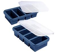 Souper Cubes Moldes de silicona para congelador de 1 taza con tapas, cubos de sopa, bandeja para congelador con tapa, perfectos para congelar caldo, arroz, porciones individuales, preparación de