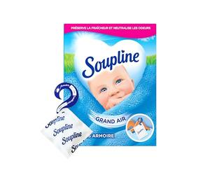 SOUPLINE - Bolsas de armario - Aroma de aire fresco - Perfume de lavandería durante 6 semanas - Neutraliza los olores (paquete de 1 que incluye 3 bolsas)