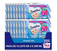 SOUPLINE - Suavizante concentrado flexible 3D Grand Air - Eco-Recharges - Fórmula activa en frío - 92% de ingredientes de origen natural - 16 lotes de 3 x 200 ml