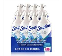 Soupline - Suavizante concentrado para cuidado experto colores - Protege los textiles - 42 lavados - Lote de 8 x 1,08 L