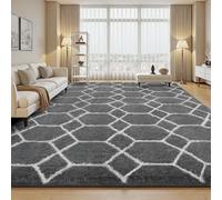 Sour Lemon Alfombra de pelo largo gris para salón, 200 x 290 cm, lavable, antideslizante, extra grande, para dormitorio, alfombra moderna y mullida, alfombra para dormitorio, habitación infantil