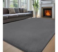 Sour Lemon Alfombras de sala de estar, alfombra de área gris para dormitorio, alfombra de piel sintética de conejo, alfombra grande, antideslizante, alfombra grande de pelo corto para sala de estar,