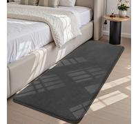Sour Lemon Alfombras de salón de 60 x 120 cm, color gris oscuro, peluda, mullida, de pelo corto, alfombras de pasillo suaves, antideslizantes, lavables para dormitorio, alfombras modernas para niños