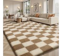 Sour Lemon Alfombras para salón, 200 x 300 cm, beige y blanco, alfombra de cuadros para dormitorio, lavable, antideslizante, mullida extragrande, para habitación de los niños, dormitorio