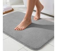 Sour Lemon Alfombrilla de baño antideslizante, 40 x 60 cm, color gris, microfibra, lavable, suave, mullida, absorbente, para ducha, bañera, inodoro