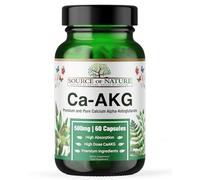 Source of Nature® | 500 mg Ca-AKG | 60 Cápsulas | Calcio Alfa-Cetoglutarato (CaAKG) Premium | 1000mg Ca AKG por dosis | Sin aditivos indeseados | Fabricado en Dinamarca | Probado por terceros