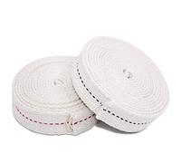 SourceTon 2 rollos de mecha plana de algodón, lámpara de aceite de puntada de 3/4 pulgadas para mecha de aceite de parafina o faroles a base de queroseno, 6.5 pies por rollo (punto negro y rojo)