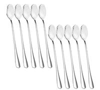 SourceTon - Cucharas largas de acero inoxidable para té helado, café, cóctel, batido y bebida fría (10 unidades)