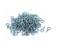 sourcing map 0.07" x 0.55" Tornillo Ojo Ganchos Autorroscantes Tornillos Atornillado Colgador Ojo Forma Anillo Ganchos Plateado 100 Piezas