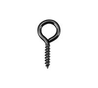 sourcing map 0.07" x 0.6" Tornillo Ojo Ganchos Autorroscantes Tornillos Atornillado Colgador Ojo Forma Anillo Ganchos Negro 60 Piezas