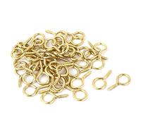 sourcing map 0.075" x 0.67" Tornillo Ojo Ganchos Autorroscantes Tornillos Atornillado Colgador Ojo Forma Anillo Ganchos Dorados 50 Piezas