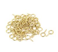 sourcing map 0.09" x 0.87" Tornillo Ojal Ganchos Autorroscantes Tornillos Atornillado Colgador Ojo Forma Anillo Ganchos Dorados 50 Piezas