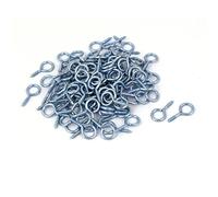 sourcing map 0.09" x 0.87" Tornillo Ojal Ganchos Autorroscantes Tornillos Atornillado Colgador Ojo Forma Anillo Ganchos Plateado 100 Piezas