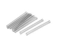 sourcing map 0,4mm x 4mm x 45mm 304 Inoxidable Acero Compresión Resorte Plateado Tono 10Uds